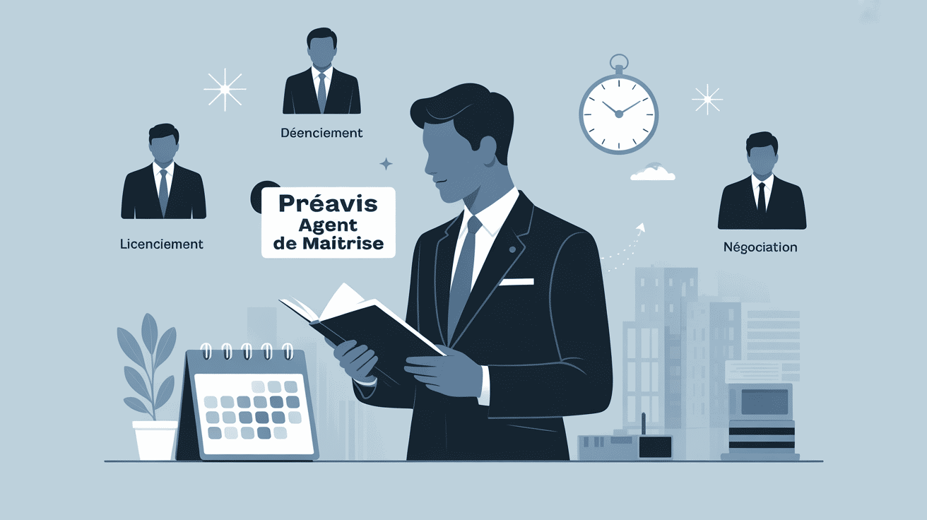 illustration préavis agent de maitrise agenda horloge