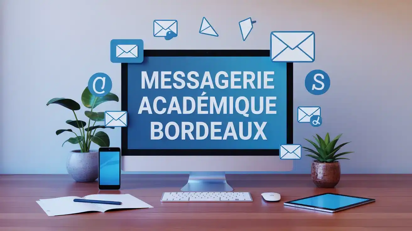 Illustration messagerie académique Bordeaux sur écran ordinateur et appareils mobiles