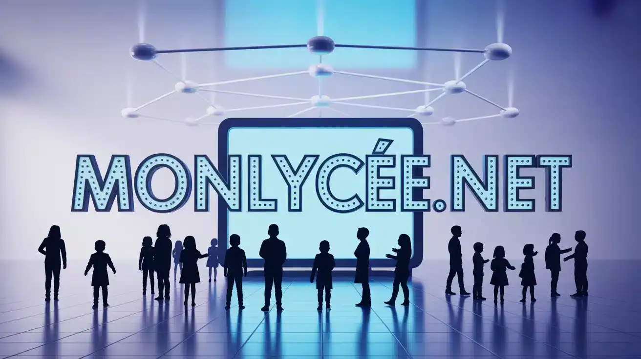 Illustration Monlycée.net portail numérique éducatif avec élèves et enseignants