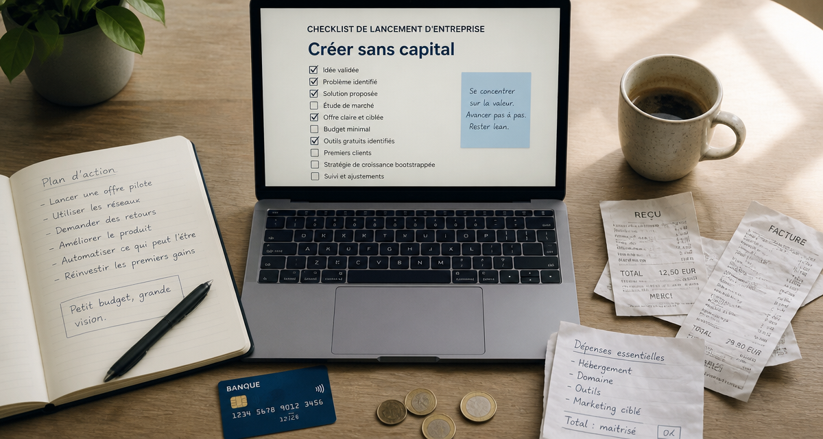 comment monter son entreprise sans argent bureau checklist