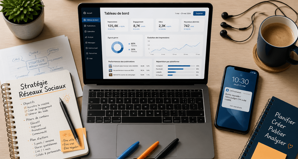 formation réseaux sociaux cpf ordinateur carnet smartphone
