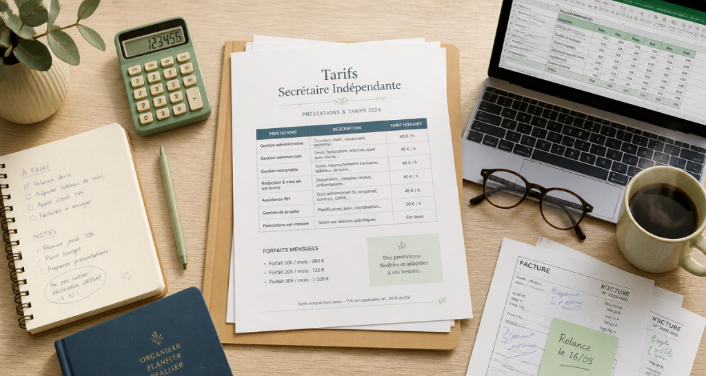Tarif secrétaire indépendante : 3 modèles de prix et 4 leviers pour optimiser votre budget