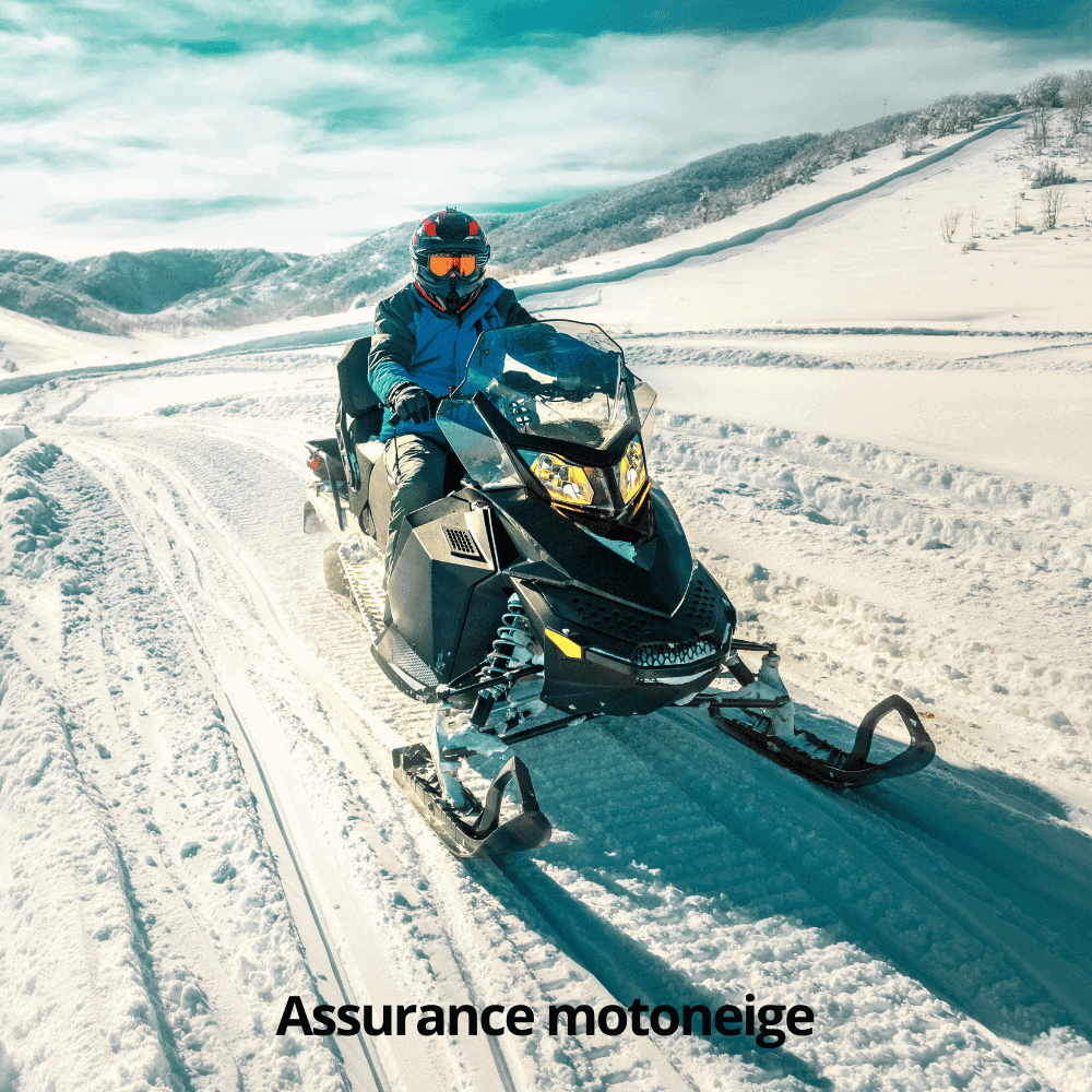 Snowmobiling on snowy trails in the mountains
