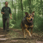 collier de rappel chien dans forêt