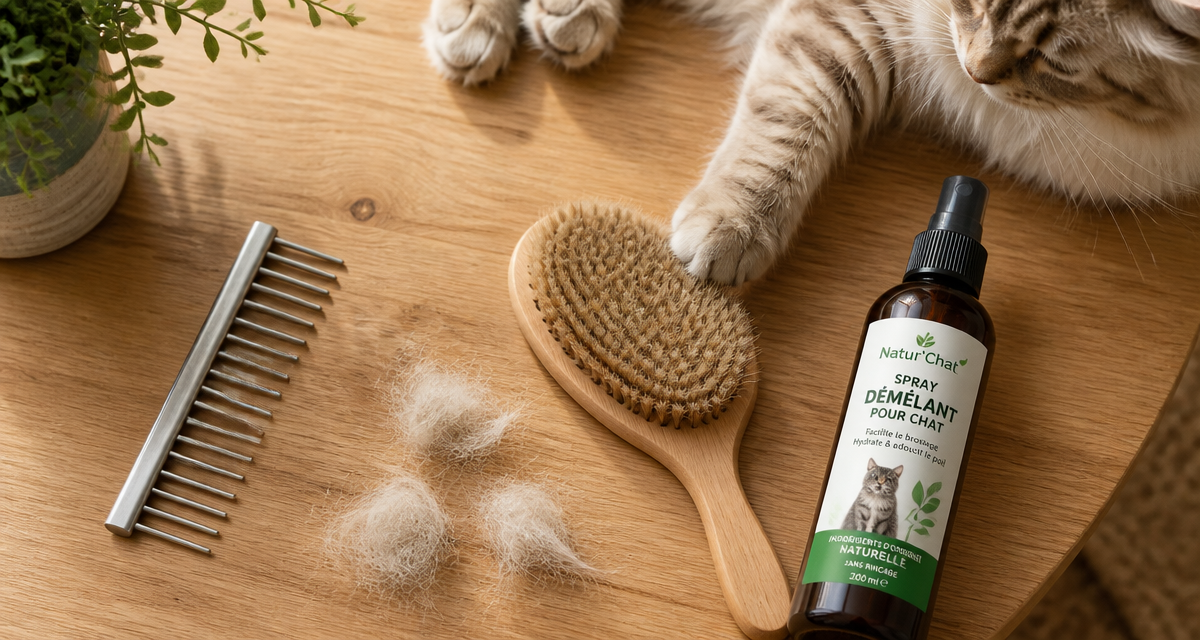 demelant pour chat brosse spray poils