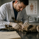 photo tumeur mammaire chat vétérinaire palpe mamelle
