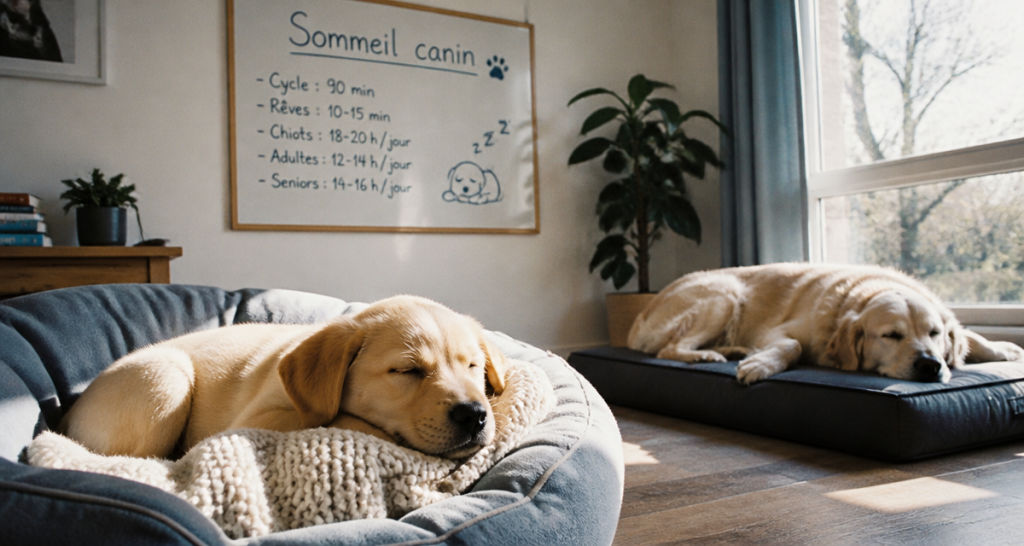 un chien dort combien d'heures par jour labrador jeune et âgé