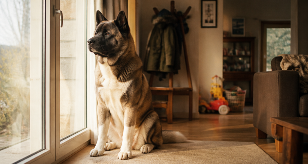 akita americain caractere protecteur salon