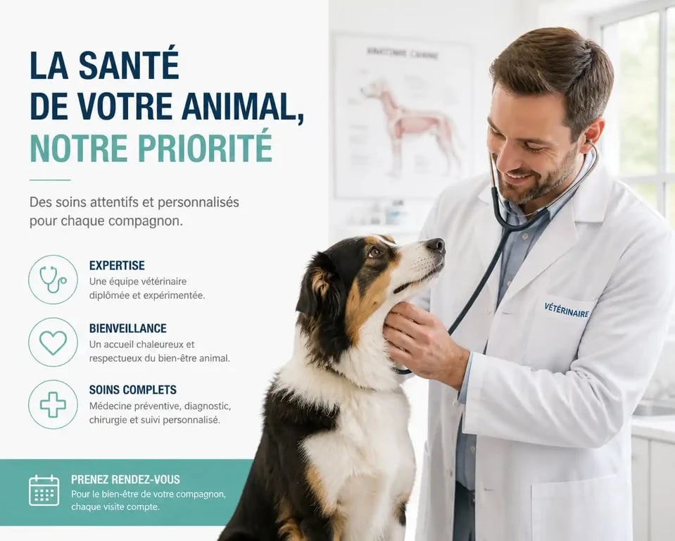 Vétérinaire à Tonnerre examinant un animal en clinique