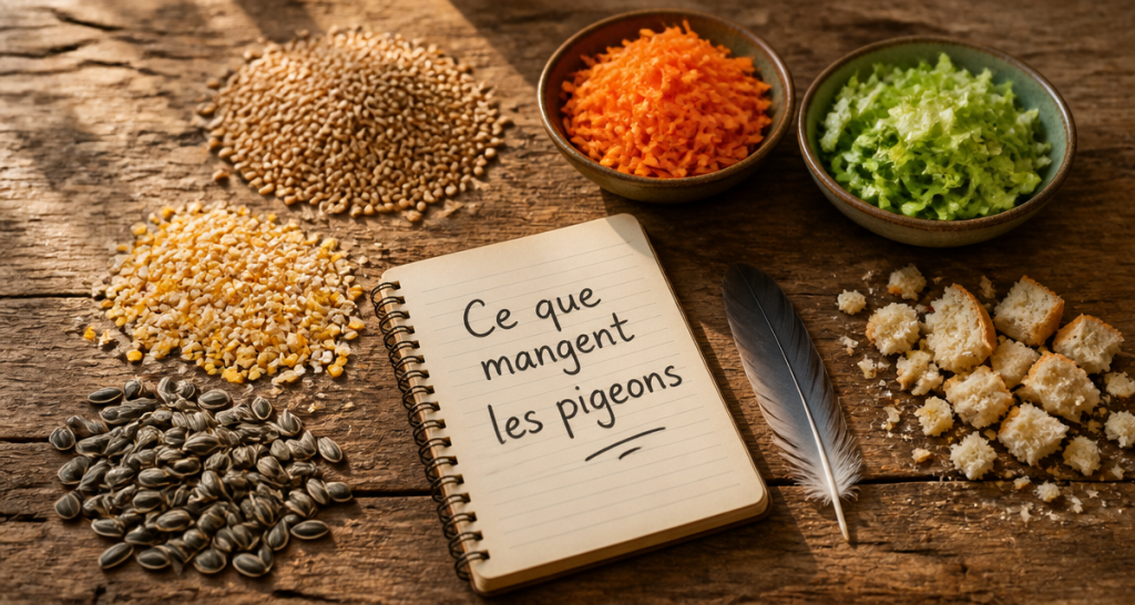 que mangent les pigeons aliments sur table