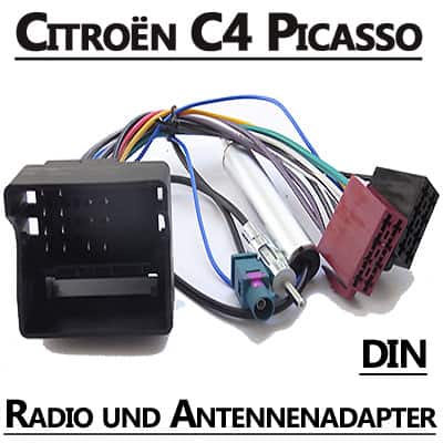 Autoradio Adapter mit CAN-B Anschluss, kompatibel mit Citroën C4 Picasso.