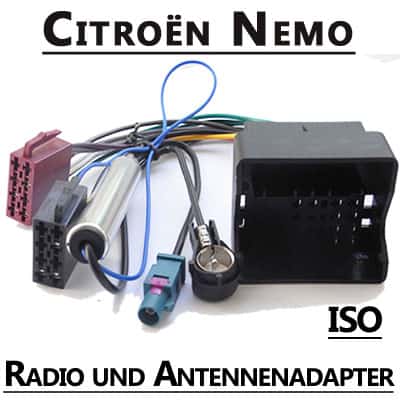 CAN-B Autoradio Adapter für Citroën Nemo, Radio- und Antennenadapter, einfache Installation.