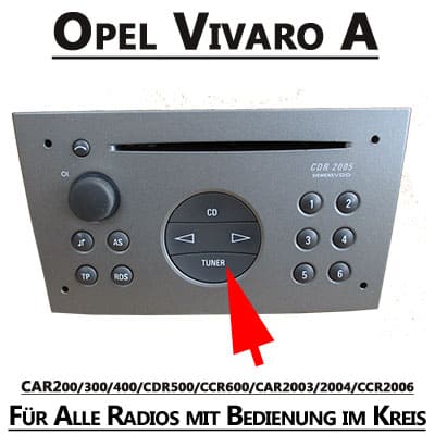 CD-Player Autoradio Adapter Opel Vivaro A, CAN-B kompatibel.