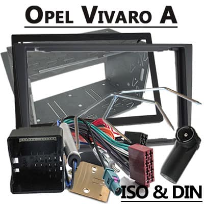Autoradio Adapter Opel Vivaro A mit CAN-B Schnittstelle, Einbauset und Kabel.
