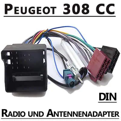 Fehlerhafte Kabeladapter für Peugeot 308 CC, Radio- und Antennenadapter, CAN-B compatible.