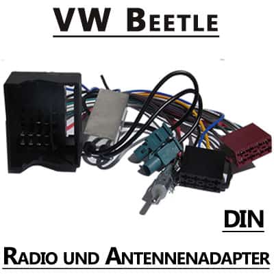 Adapter für VW Beetle DIN Radio und Antennendose, CAN-B Konverter, einfacher Einbau, hochwertiger Autoradio Adapter.