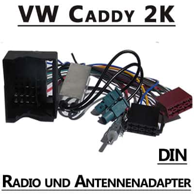 Autoradio Adapter für VW Caddy 2K, CAN-B, DIN, Radio- und Antennenadapter.