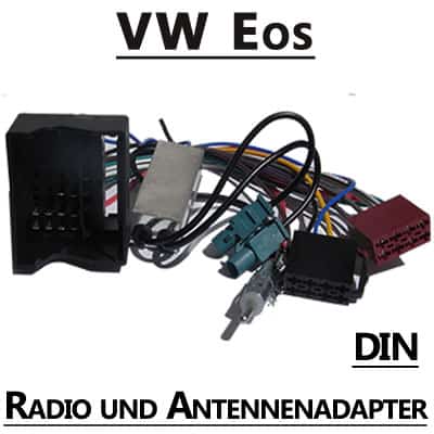 Kabelgebundener Autoradio Adapter für VW Eos, CAN-B, DIN kompatibel.
