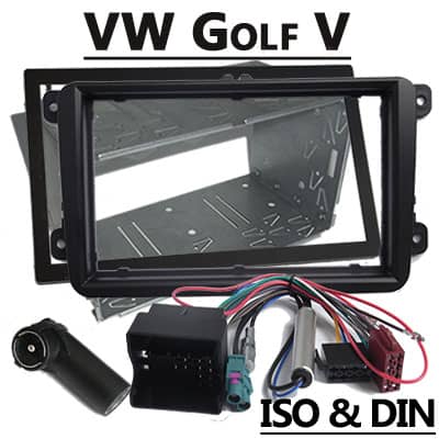 Alt text only: Autoradio Adapter für VW Golf V mit CAN-B Schnittstelle, ISO & DIN geeignet.