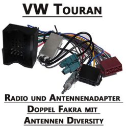 Can-B Adapter VW Touran, Autoradio Adapter, Kabelsatz für Car-Audio, Doppel Fakra, Antennen Diversity.
