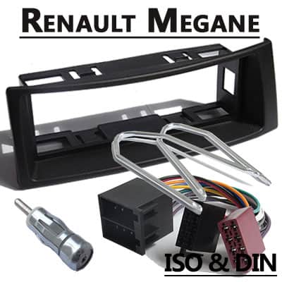 Halterung für Autoradio Renault Megane mit CAN-B Adapter, ISO & DIN kompatibel.