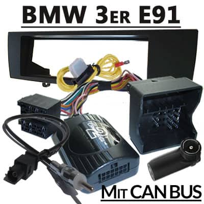 AutoRadio Adapter BMW E91 CAN-Bus, Einbau mit Kabelsatz, Plug & Play, hochwertige Qualität, kompatibel.