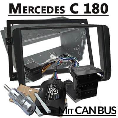 Ersatz-Autoradio Adapter für Mercedes C180 mit CAN-Bus, Plug & Play, Innenraum, Multimedia.