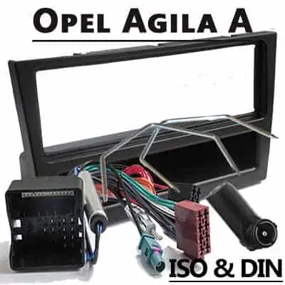 Auto radio adapter Opel Agila A, CAN-B, ISO & DIN, robustes Audio-Interface.