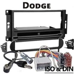 Autoradio Adapter Dodge CAN-B Anschluss, Kabel und Rahmen für Autoradio-Installation.