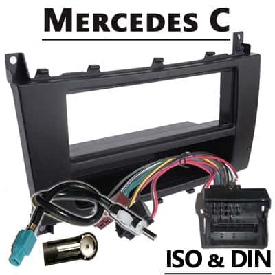 Edelstahl Autoradio Adapter für Mercedes C-Klasse, CAN-B Modifikation.