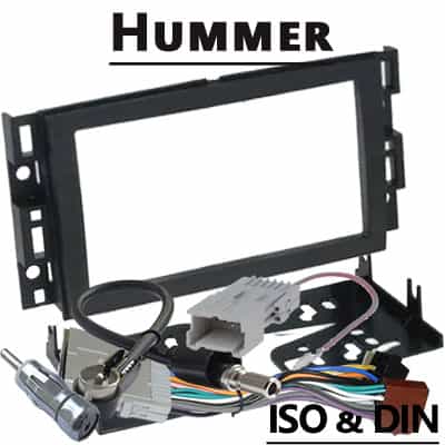 Autoradio Adapter mit CAN-B Schnittstelle für Hummer Fahrzeuge, ISO & DIN kompatibel.