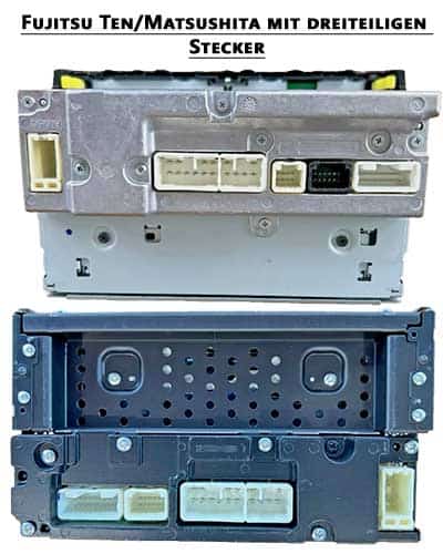 Fujitsu Ten/Matsushita Autoradio Adapter mit CAN-B Stecker, ideal für Car-Hifi-Upgrade.