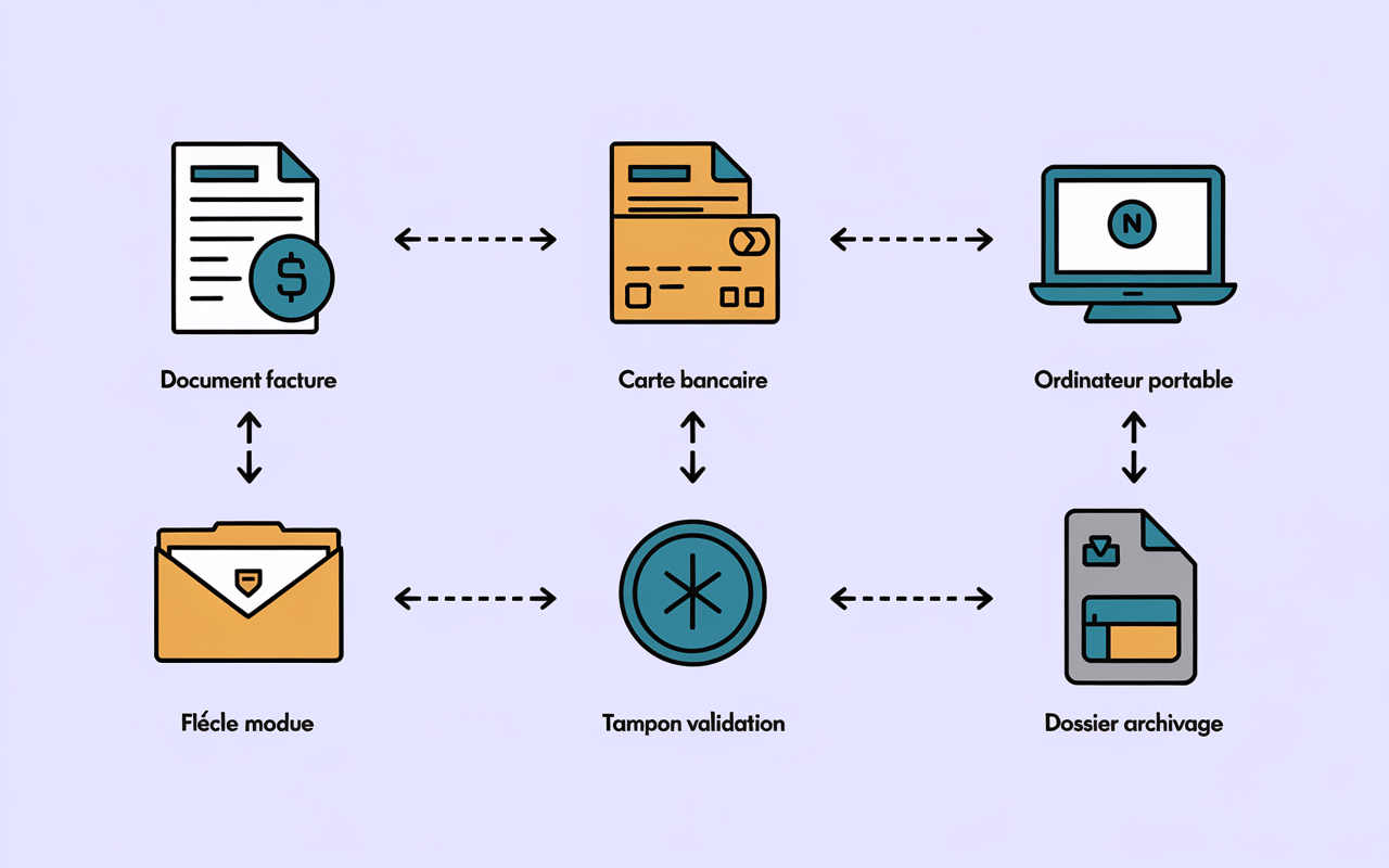 Etapes acquitter une facture en diagramme