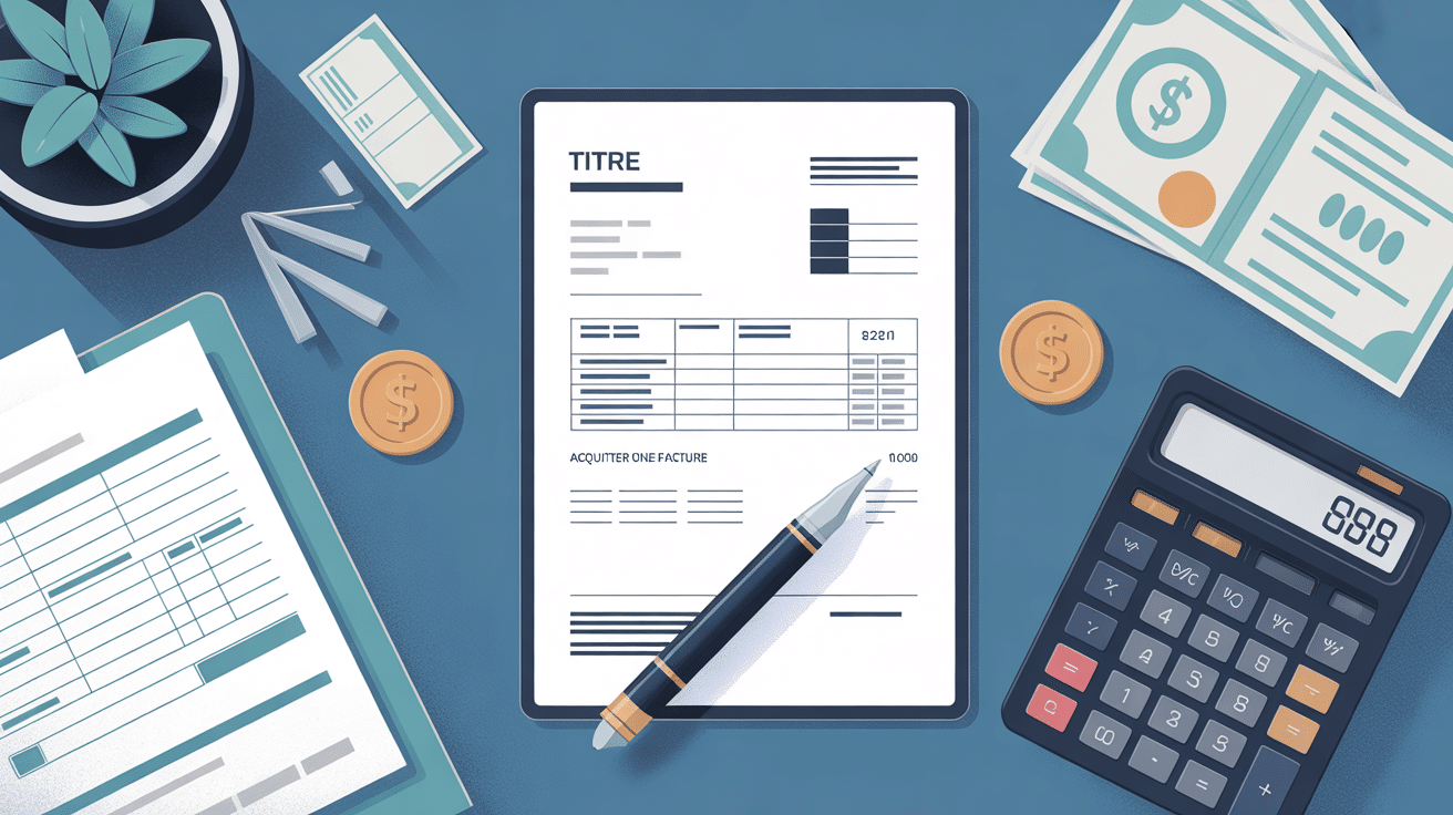 Acquitter une facture illustration bureau professionnel