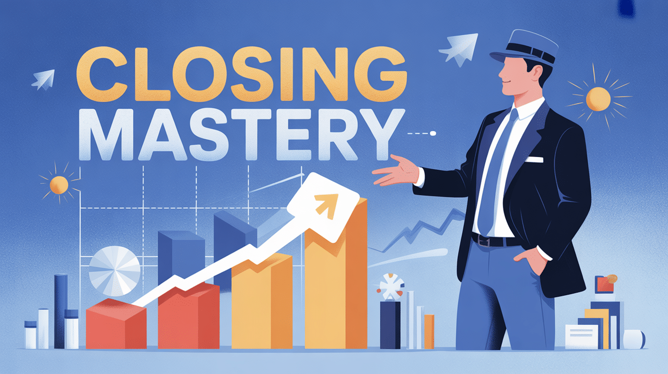 Closing mastery illustration commercial professionnel et graphiques de vente