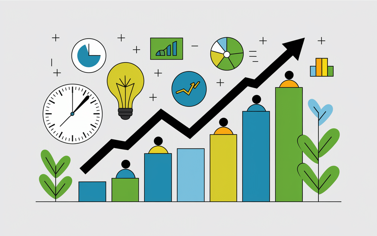 Graphiques productivité retour d’expérience développement SaaS sur mesure