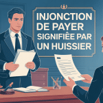 injonction de payer huissier signification document bureau