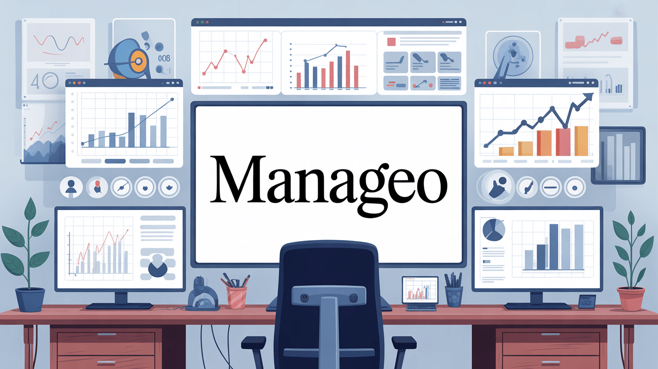 Illustration Manageo data entreprises, tableau de bord