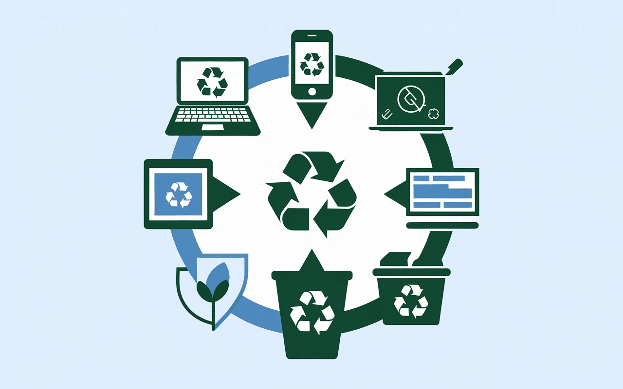 Infographie cycle mise au rebut équipements