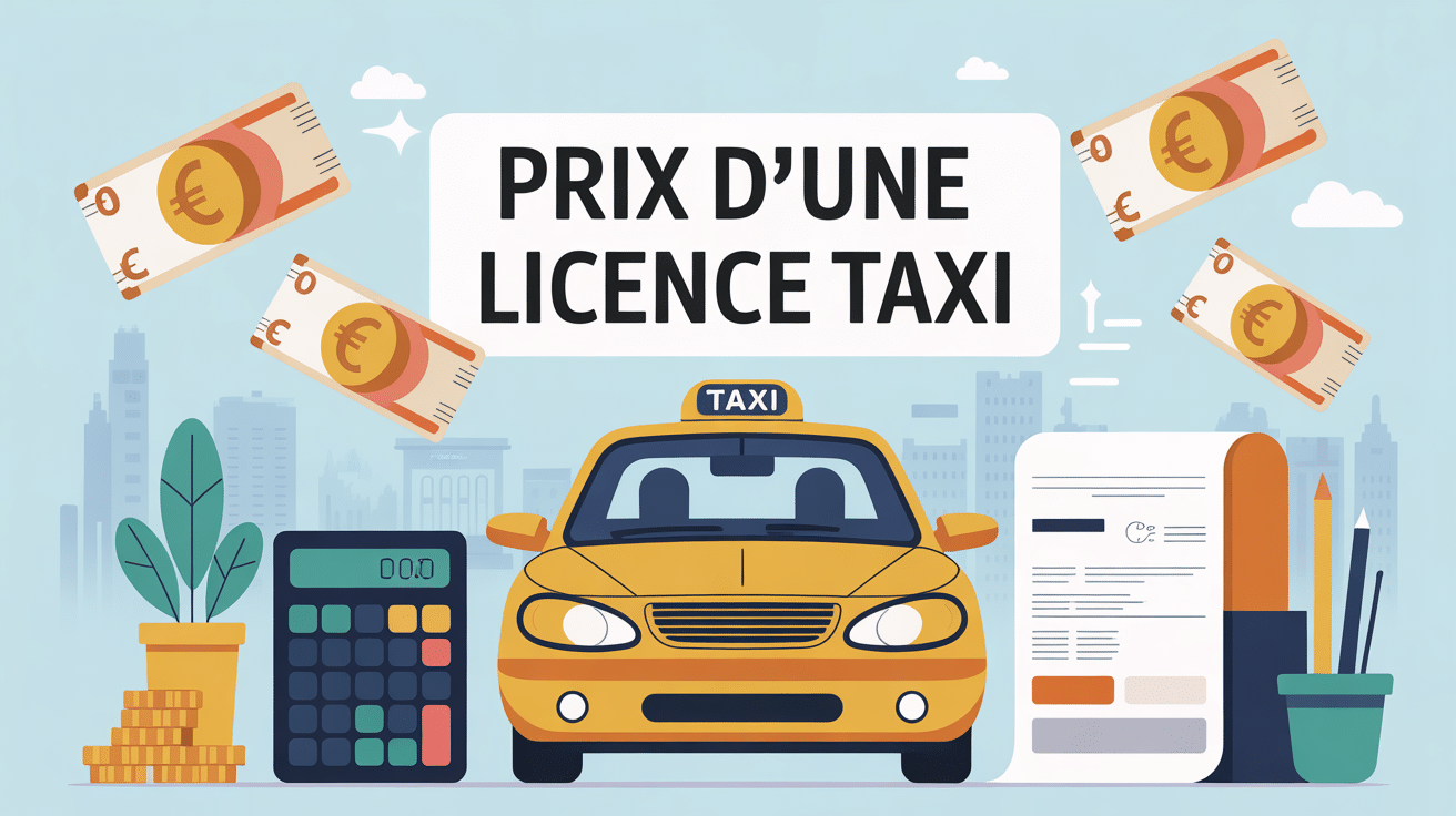 prix licence taxi illustration euros calculatrice