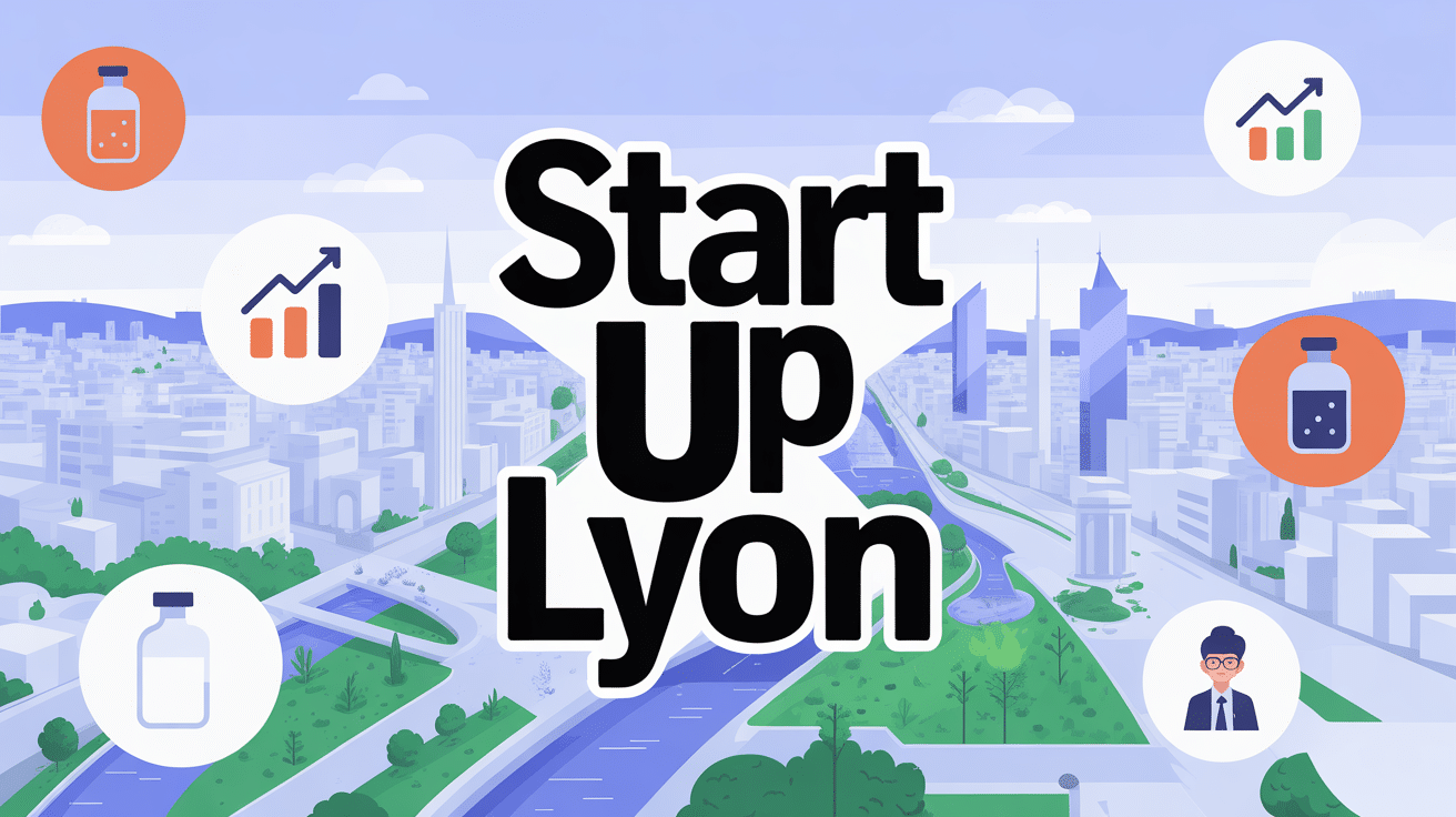 Vue aérienne start up Lyon métropole moderne