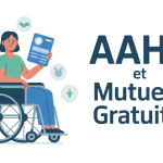 AAH et mutuelle gratuite, personne fauteuil roulant carte santé