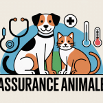 assuranceaupoil.fr illustration chien chat avec icônes médicales