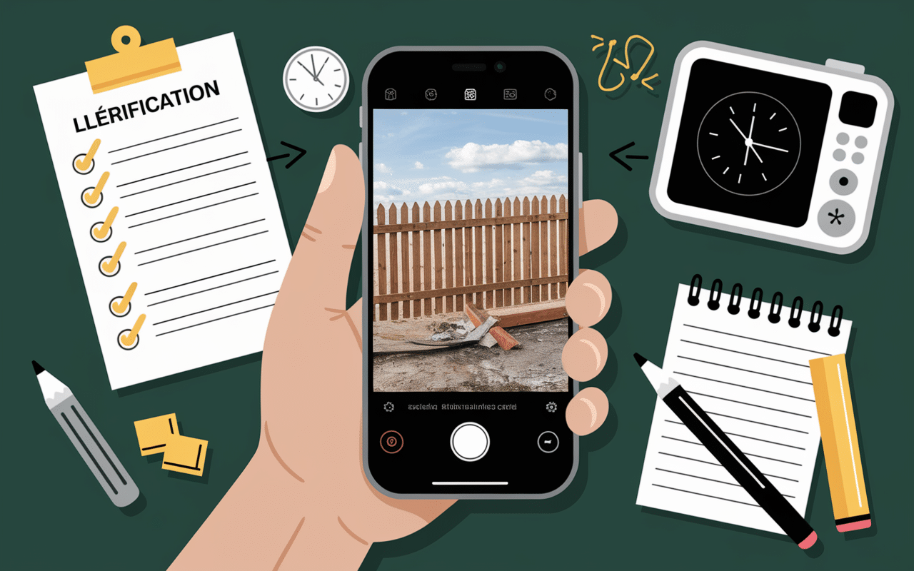 dossier clôture arraché par le vent assurance photo