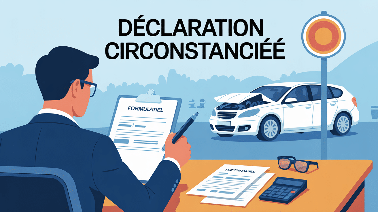 Personne rédigeant déclaration circonstanciée assurance bureau