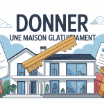 Illustration maison donner gratuitement clé dorée documents