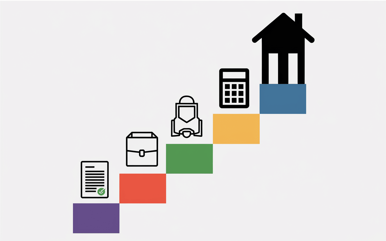 Maison donner gratuitement étapes donation escalier icônes