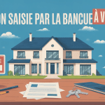 maison saisie par la banque à vendre, panneau, marteau, clés, documents