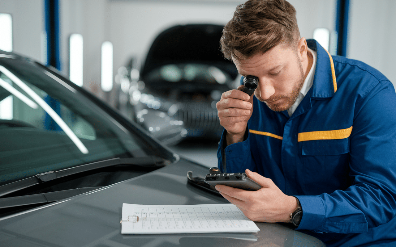 Passage expert pour bris de glace inspection fissure