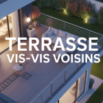 vue aerienne terrasse vue plongeante sur voisin moderne